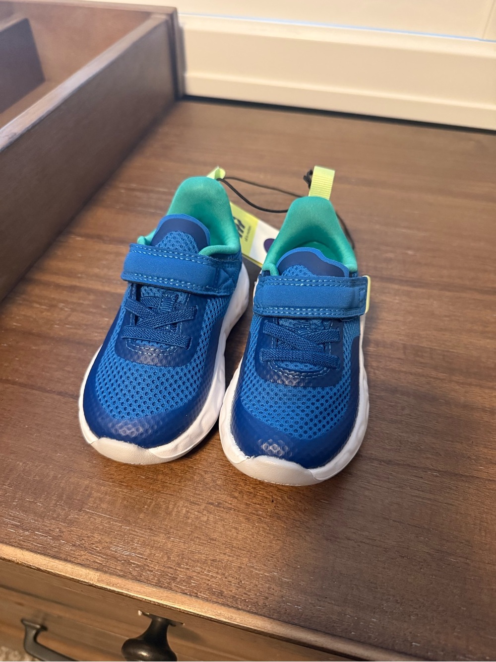 all in motion Toddler Sneakers Blue with Green Heel Tab